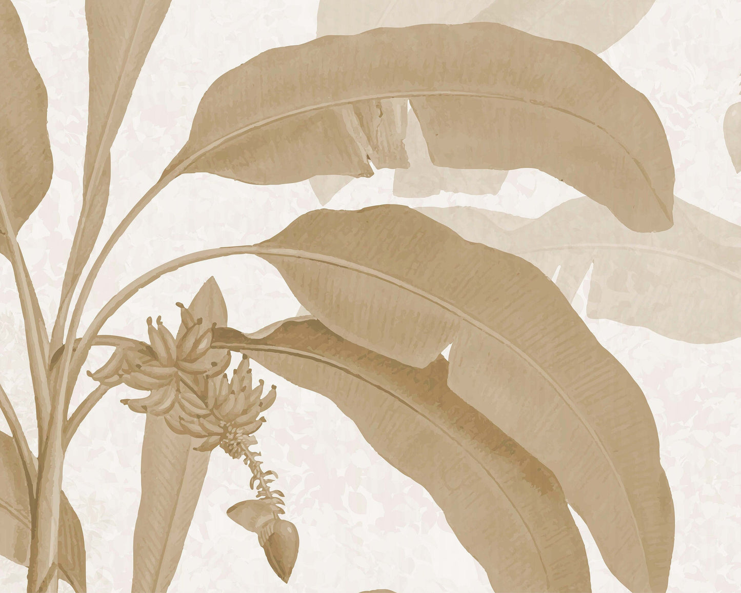 Sepia Tropical Jungle Mural