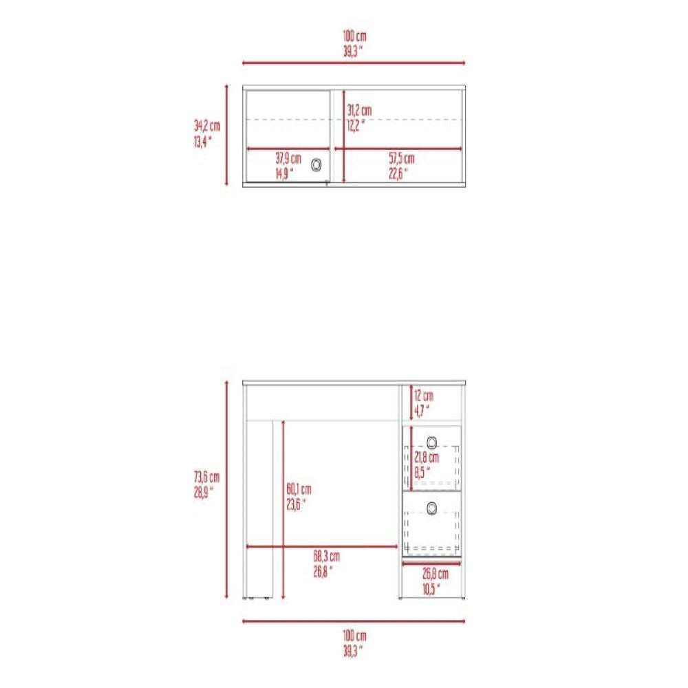 Office Set Budest, Two Drawers, Wall Cabinet, Single Door Cabinet,