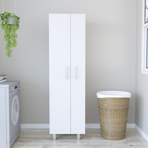 Copenhague Double Door Pantry Closet with Five Shelves in White