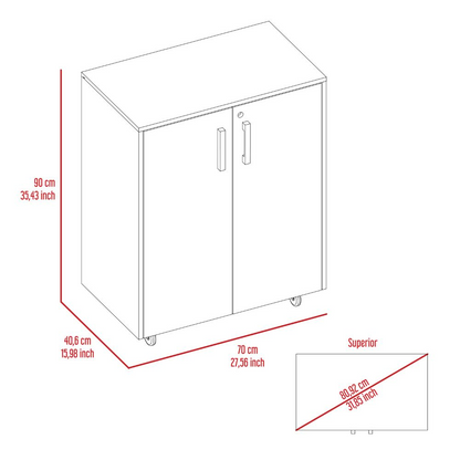 3 Drawers Storage Cabinet with Casters Lions Office, Black Wengue