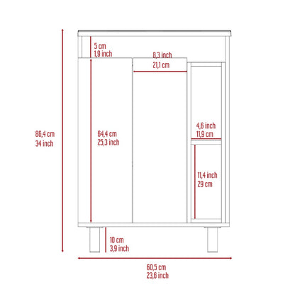 Vanity Akron, Double Door Cabinet, White Finish