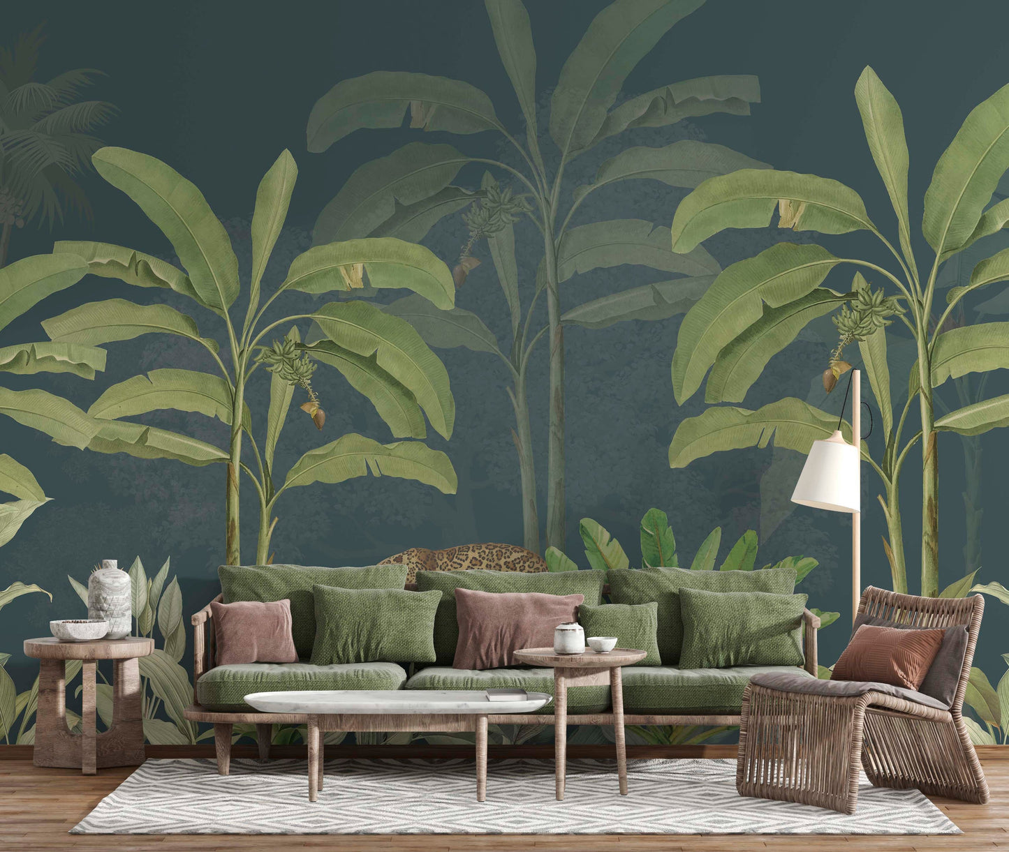 Bold tropical mural