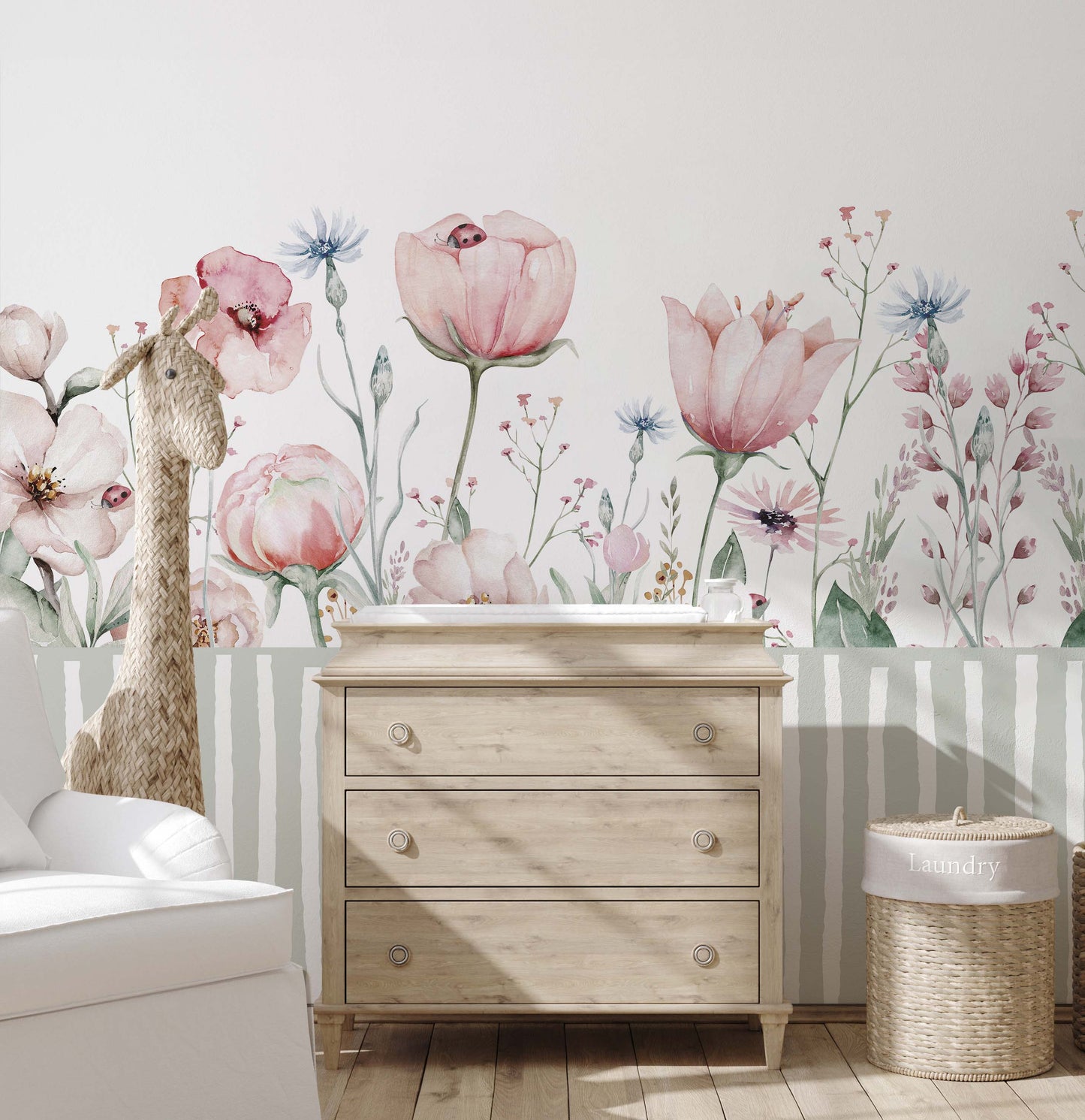 Pinky Tulips Bouquet Mural