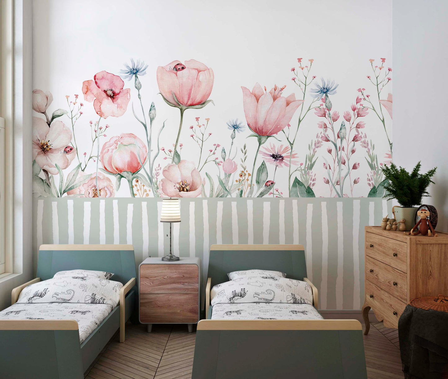 Pinky Tulips Bouquet Mural