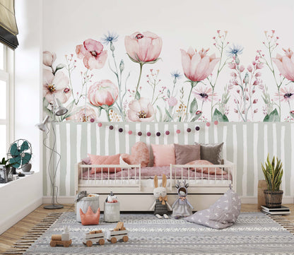 Pinky Tulips Bouquet Mural