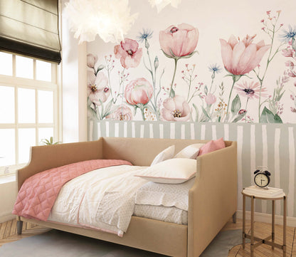 Pinky Tulips Bouquet Mural