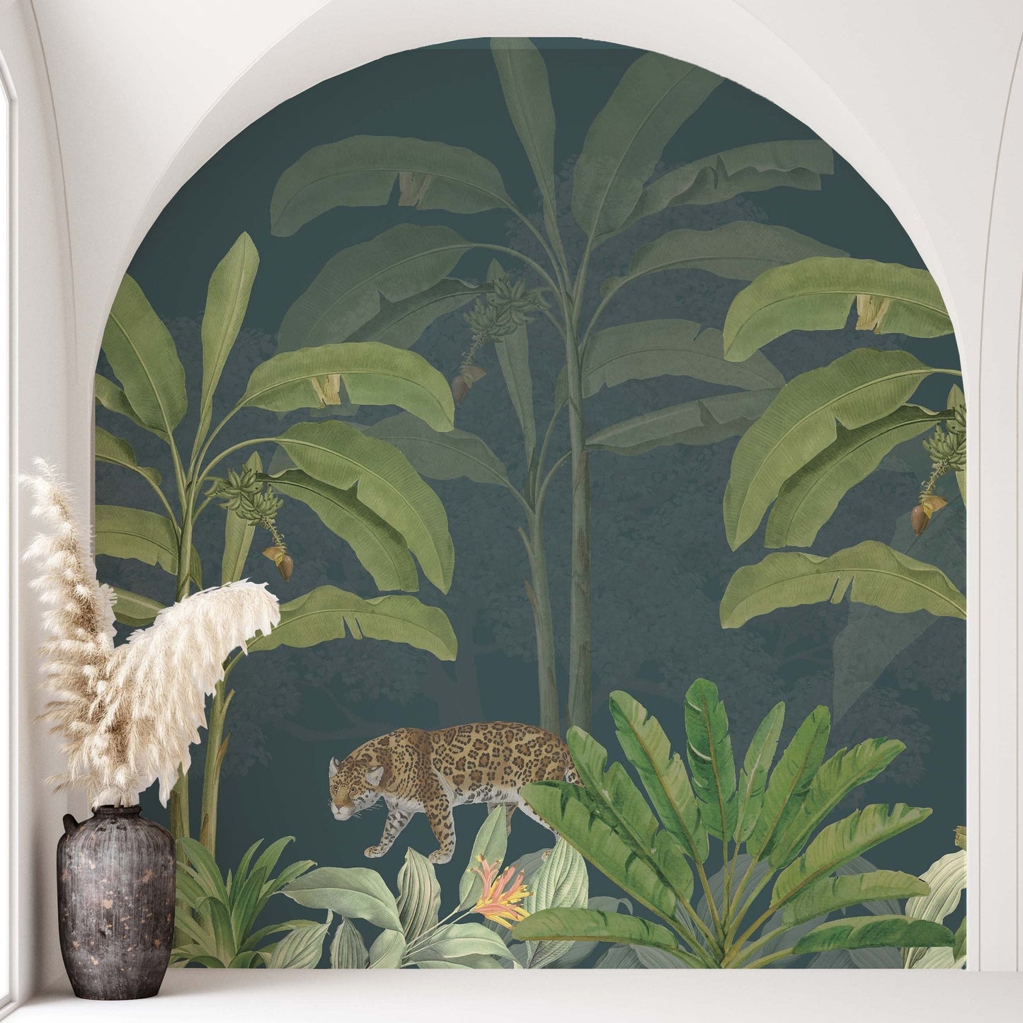 Bold tropical mural